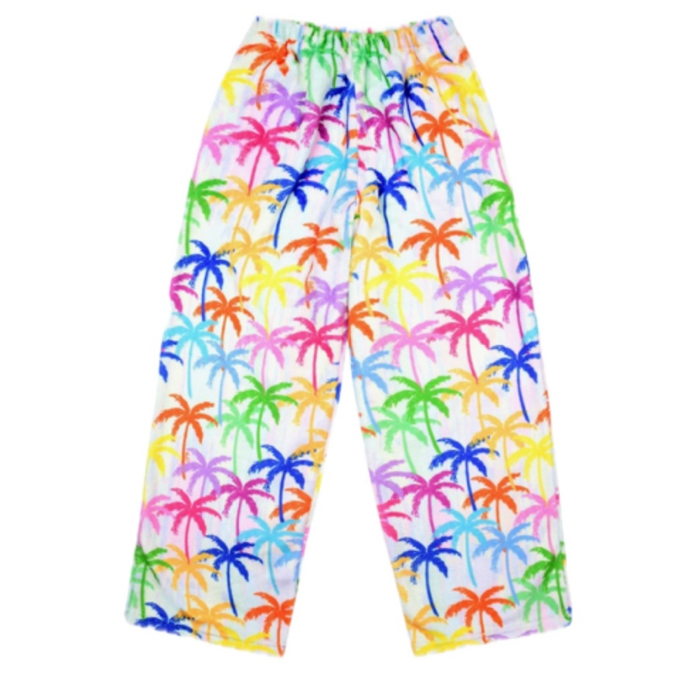 ISCREAM- COZY COZY COZY Kid’s Colorful Palm Tree PLUSH fleece Pants size 4/6